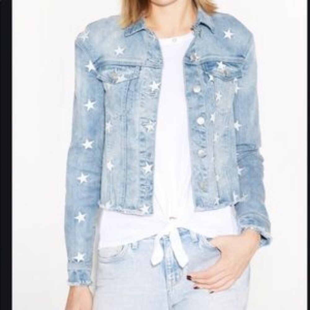 Generation Love Light Blue Denim Jacket with White Star Embroidery